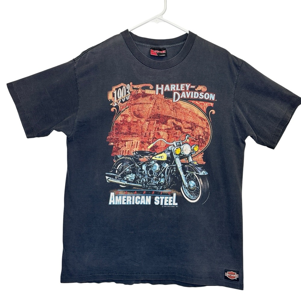 Vintage Harley Davidson T Shirt Reno Nevada Holoubek Single Stitch USA L Biker